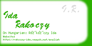 ida rakoczy business card